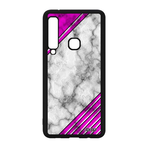 Coque Pour Galaxy A9 2018 Silicone Marbre Pierre Ligne Design Smartphone Housse Fond Dessin Rose Motif Geometrique Granite Samsung