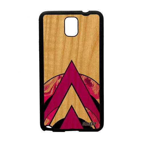 Coque Bois Galaxy Note 3 Silicone Marbre Texture Sm-N9005 Design Rose Artisanat Motif Geometrie Cercle 4g Telephone Unique Samsung
