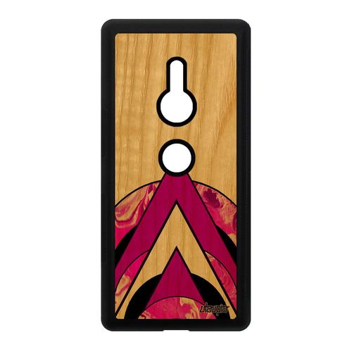Coque Marbre Sony Xperia Xz2 En Bois Veritable Silicone Peinture Telephone Coloré Cercle Artisanat Personnalisé Rose Housse Pas Cher