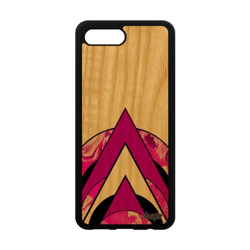 Coque Honor 10 En Bois Silicone Marbre Design Cercle Original Artisanat Housse Motif Telephone Rose De Protection Coloré Texture Tpu
