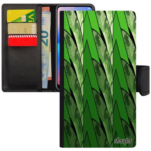 Coque Samsung Galaxy S10e Portefeuille Marbre Sm-G971f Cover Peinture 4g Texture De Protection Coloré Telephone Etui Design Vert En