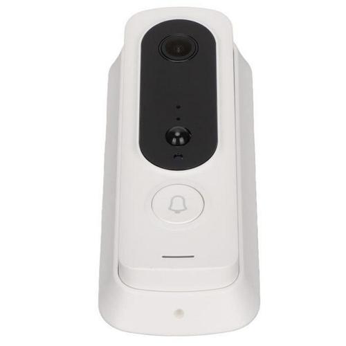 Caméra de sonnette sans fil pour Tuya App Wifi Fonction Capteur de corps humain Surveillance en temps réel Sonnette vidéo (Blanc)