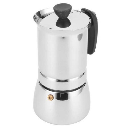 Moka Pot Machine à café portable en acier inoxydable Moka Pot pour bureau à domicile (4 tasses 200 ml)