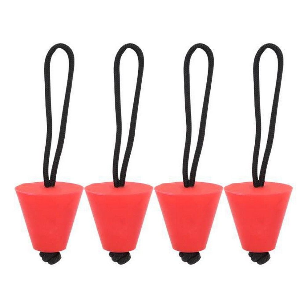 Lot De 4 Bouchons De Trou Universels Pour Canoë-Kayak, Kit De Bouchons De Vidange (Rouge)