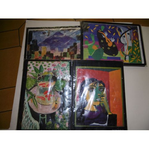 Lot De 4 Puzzles  "Les Oeuvres D'art" N°1 Nathan