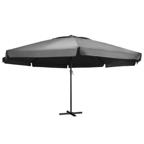 Parasol D'extérieur Avec Mât En Aluminium 600 Cm Anthracite Helloshop26 02_0008235