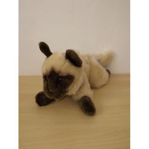 Peluche Chat Siamois Beige Marron Anna Club Plush