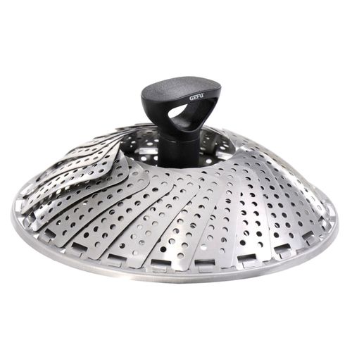 Gefu Couvercle PerforÃ© Vapeur Vitala, Couvre-Plat Pliable, Inox / Plastique, 15460