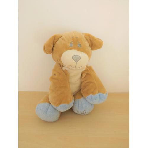 Peluche Chien Beige Marron Bleu Keel Toys