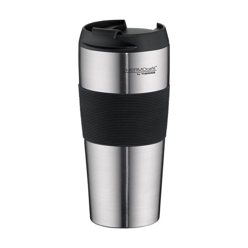 Thermos Mug Isotherme ThermoPro TC, Gobelet Isotherme, Acier Inoxydable / Noir, 40 cl, 18 cm, 4056205040