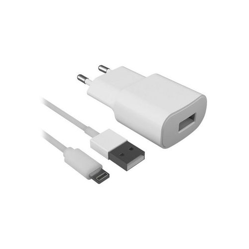 Chargeur Mural + Câble Lightning MFI 2.1A Blanc