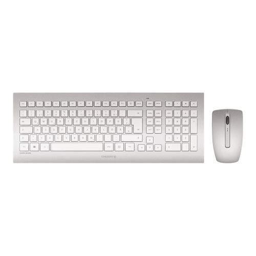 CHERRY DW 8000 - Ensemble clavier et souris - sans fil - 2.4 GHz - Espagnol - blanc, argent