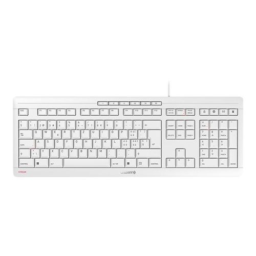 CHERRY STREAM CLAVIER - Clavier - USB - Suisse - commutateur : CHERRY SX - gris blanc