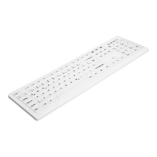 Active Key AK-C8100F - Clavier - sans fil - 2.4 GHz - Allemand - blanc