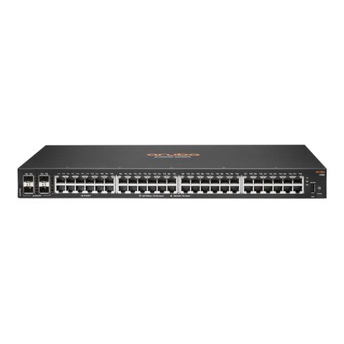 HPE Aruba 6100 48G 4SFP+ Switch - Commutateur - Géré - 48 x 10/100/1000 + 4 x 1 Gigabit / 10 Gigabit SFP+ - flux d'air côte à côte - Montable sur rack