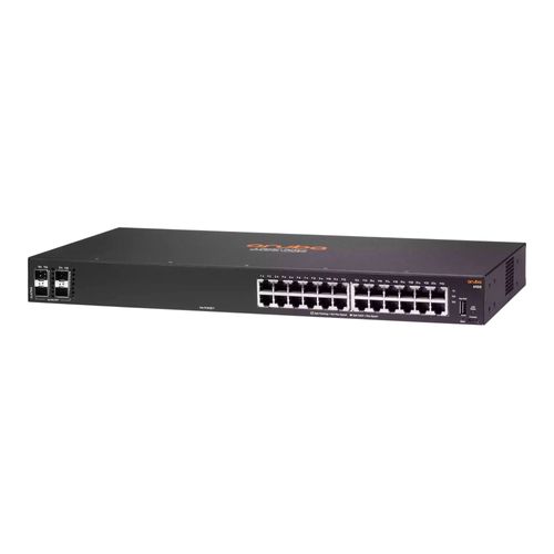 HPE Aruba 6100 24G 4SFP+ Switch - Commutateur - Géré - 24 x 10/100/1000 + 4 x 1 Gigabit / 10 Gigabit SFP+ - flux d'air côte à côte - Montable sur rack