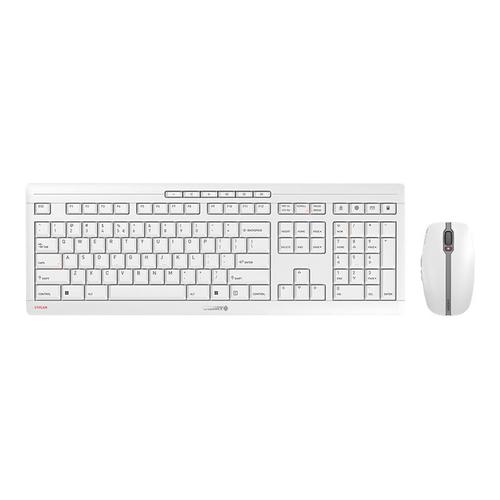 CHERRY STREAM DESKTOP - Ensemble clavier et souris - sans fil - 2.4 GHz - US avec le symbole de l'euro - commutateur : CHERRY SX - gris pâle