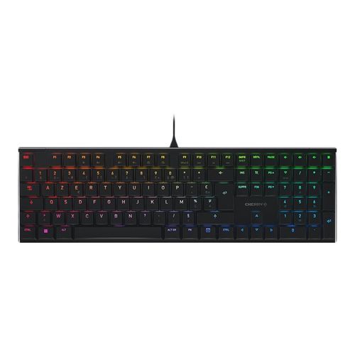 CHERRY MX 10.0N RGB - Clavier - backlit - USB - Français - commutateur : CHERRY MX Low Profile RGB Speed - noir