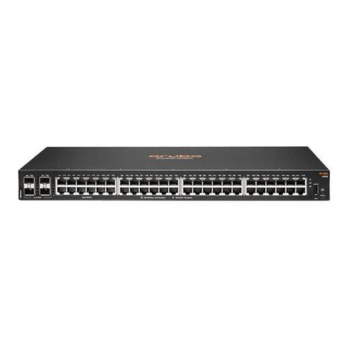 HPE Aruba 6000 48G 4SFP Switch - Commutateur - C3 - Géré - 48 x 10/100/1000 + 4 x Gigabit SFP - flux d'air côte à côte - Montable sur rack - CA 100 - 127 V / 200 - 240 V