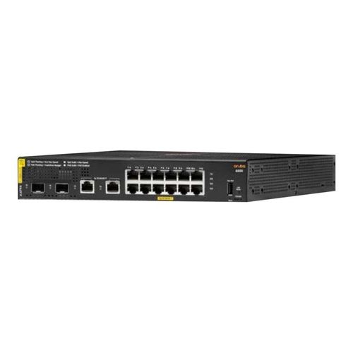 HPE Aruba 6000 12G Class4 PoE 2G/2SFP 139W Switch - Commutateur - Géré - 12 x 10/100/1000 (PoE+) + 2 x Gigabit SFP + 2 x 1000Base-T - Montable sur rack - PoE (139 W)