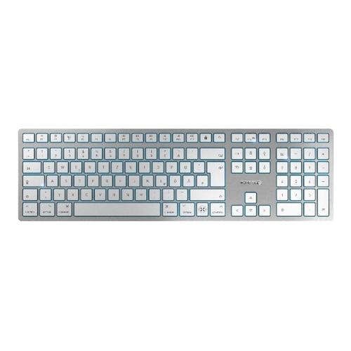 CHERRY KW 9100 SLIM - Clavier - sans fil - 2.4 GHz, Bluetooth 4.0 - QWERTY - US - commutateur : CHERRY SX - argent