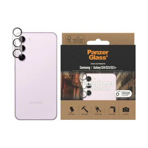 PanzerGlass PicturePerfect - Protecteur d'objectif pour téléphone portable - couleur de cadre noir - pour Samsung Galaxy S23, S23+
