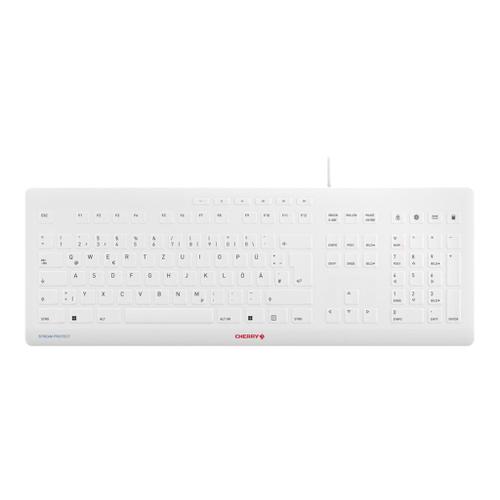 CHERRY STREAM - Clavier - USB - Allemand - commutateur : CHERRY SX - gris blanc