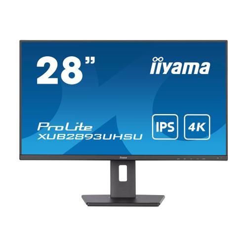 iiyama ProLite XUB2893UHSU-B5 - Écran LED - 28" - 3840 x 2160 4K @ 60 Hz - IPS - 300 cd/m² - 1000:1 - 3 ms - HDMI, DisplayPort - haut-parleurs - noir mat