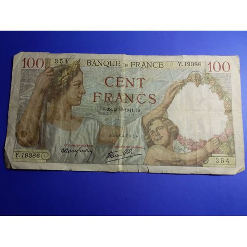 100 Francs Contemporaine 1941