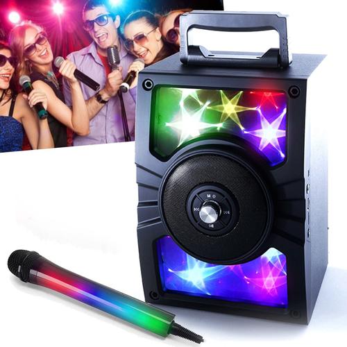Enceinte Karaoké PARTY Mobile effet Magic Mirror - Batterie - BLUETOOTH/USB/SD/ RADIO FM + Micro Lumineux