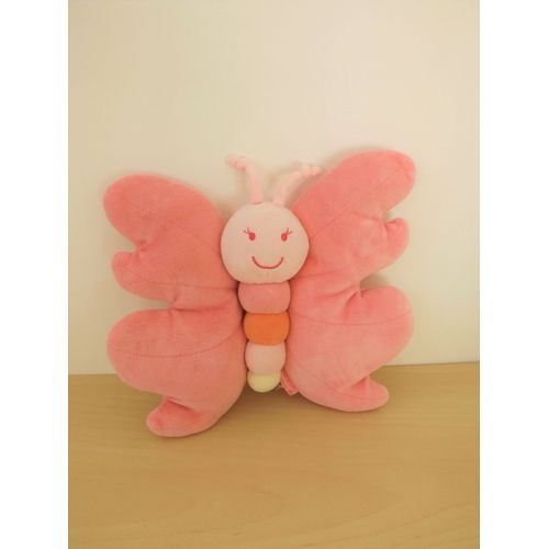 Peluche Doudou Papillon Rose Marese