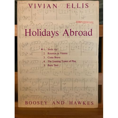 Vivian Ellis Holidays Abroad Suite Pour Piano Éditions Boosey & Hawkes Partition