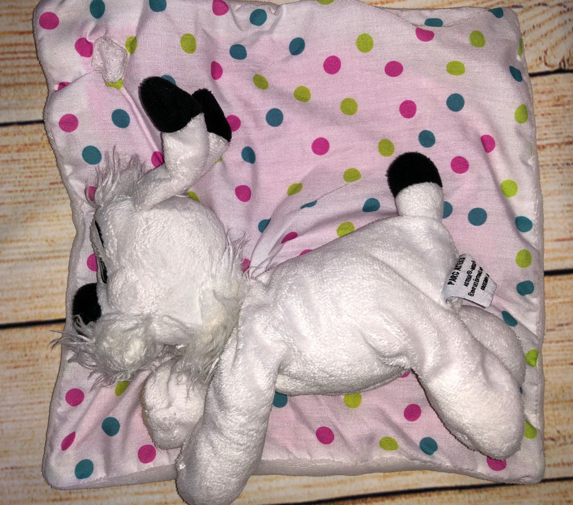 Doudou peluche chien blanc Idéfix avec os rose ASTERIX