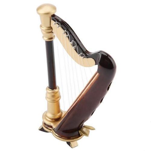 Réplique De Harpe 4 Pouces Mini Figurines Et Modèle D'instrument De Musique Modèle Modèle De Harpe Ornements Pour Ornements