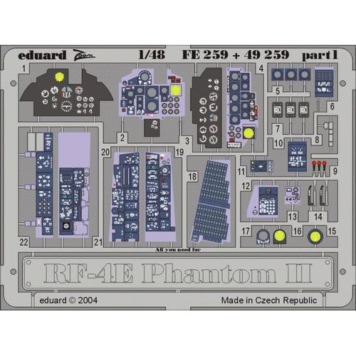 Rf-4e Phantom - Pièces Pré-Peintes En Couleur (Pour Maquettes Hasegawa) Ce Coffret Zoom Est Une Version Simplifiée Des Jeux Stan-Eduard