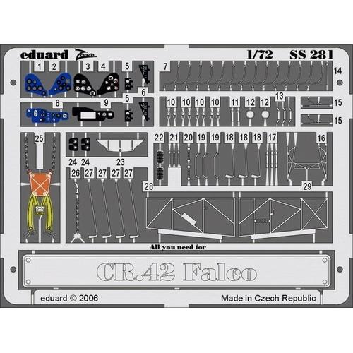 Fiat Cr.42 - Pièces Pré-Peintes En Couleur (Pour Les Maquettes Italeri) Ce Coffret Zoom Est Une Version Simplifiée Des Jeux Stan-Eduard