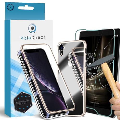 Verre Trempe Pour Iphone 11 Pro 5.8" + Coque Magnetique Or De Protection Anti Choc - Visiodirect -