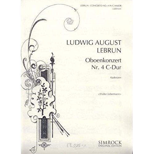 Concerto No. 4 C Major For Oboe, 2 Horns (Ad Lib.) And Strings (Cadenzas)