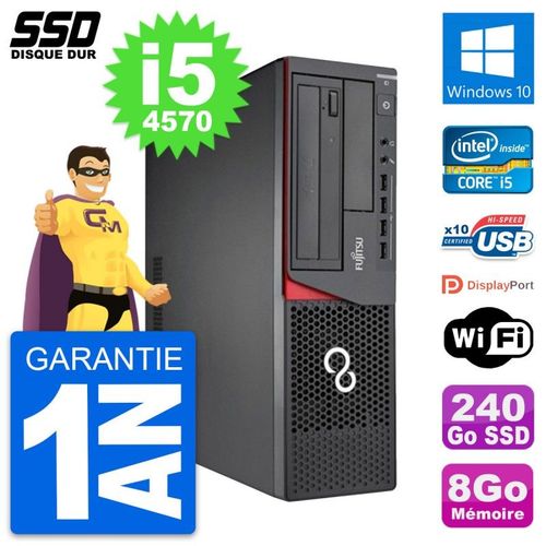 PC Fujitsu Esprimo E720 E85+ DT Intel i5-4570 RAM 8Go SSD 240Go Windows 10 Wifi