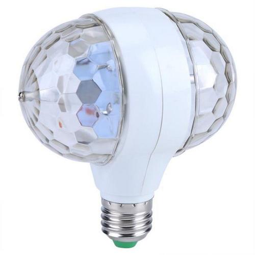 Rgb Led Stage Light E27 Rgb Led Disco Stage Lights Boule Ampoule 2 Tête Rotation Partie Effet Lampe 110-220v Eu