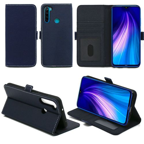 Xiaomi Redmi Note 8t Etui Protection Portefeuille Bleu À Rabat Avec Porte Cartes - Housse Redmi Note 8t Folio Bleue Navy Coque Silicone Antichoc Smartphone 2019 - Accessoires Pochette Case