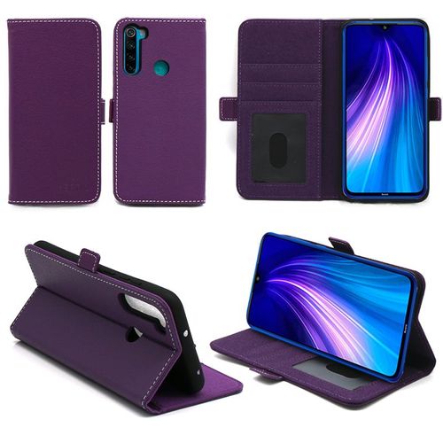 Xiaomi Redmi Note 8t Etui Protection Portefeuille Violet À Rabat Avec Porte Cartes - Housse Redmi Note 8t Folio Violette Coque Silicone Antichoc Smartphone 2019 - Accessoires Pochette Case