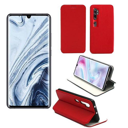 Housse Xiaomi Mi Note 10 / Mi Note 10 Pro Rouge Avec Fonction Stand - Etui Coque Xiaomi Mi Note 10 / Mi Note 10 Pro Protection Antichoc À Rabat Smartphone 2019 - Accessoires Pochette Case Xeptio