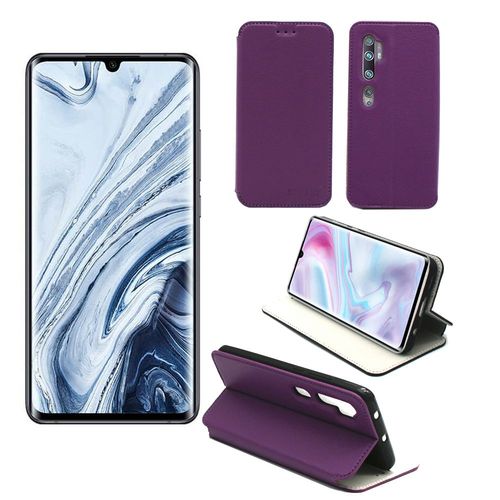 Housse Xiaomi Mi Note 10 / Mi Note 10 Pro Violette Avec Fonction Stand - Etui Coque Violet Xiaomi Mi Note 10 / Mi Note 10 Pro Protection Antichoc À Rabat Smartphone 2019 - Accessoires Pochette Case Xeptio