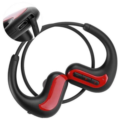 écouteur étanche Ipx8 Casque de sport étanche Natation Suspension arrière Bluetooth écouteur avec mémoire 8G (Rouge)