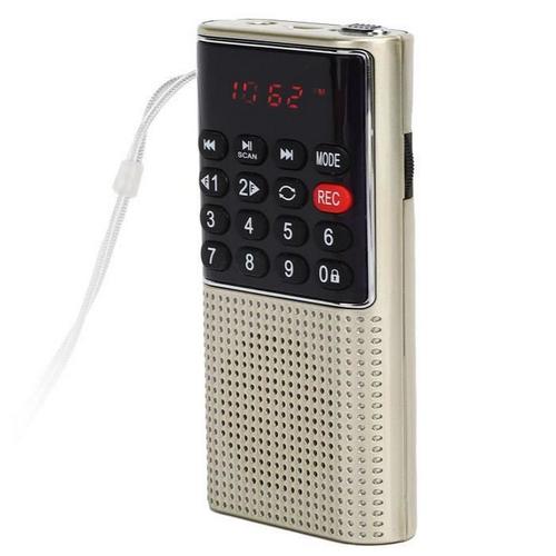 Lecteur Mp3 Radio L¿328 Mini Haut-Parleur Radio Fm Portable Multifonction Usb Lecteur Mp3 Avec Port écouteur Or