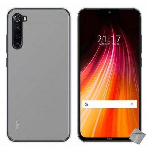 Housse Etui Coque Pochette Silicone Gel Fine Pour Xiaomi Redmi Note 8t + Film Ecran - Blanc Transparent