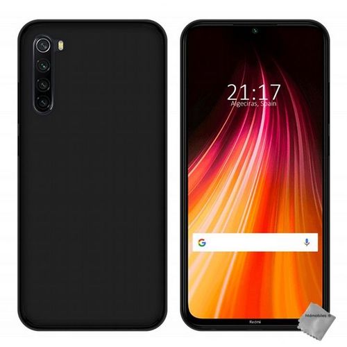 Housse Etui Coque Pochette Silicone Gel Fine Pour Xiaomi Redmi Note 8t + Verre Trempe - Noir
