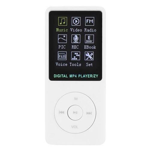 Mini Mp3 Zy-418 Portable Ultra-Mince 1,8 Pouces écran Couleur Sport Mp3 Lecteur de Musique Mini Prise Carte Vidéo Mp4 (Blanc)