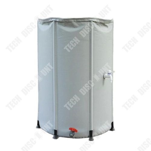 TD Baril de récupération d'eau de pluie 750L 100x98cm extérieur Seau de stockage multifonctionnel pliant Récupération d'eau de pluie